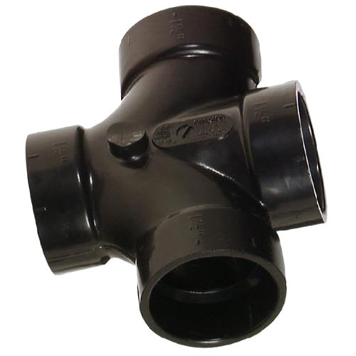 IPEX HUB DOUBLE SANITARY TEE ABS-DWV BLACK 1 1/2"