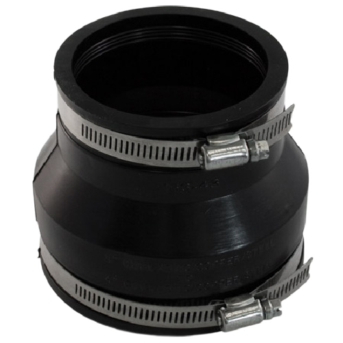 AQUA-DYNAMIC CI-PLASTIC COUPLING FLEXIBLE PVC BLACK 4x3"