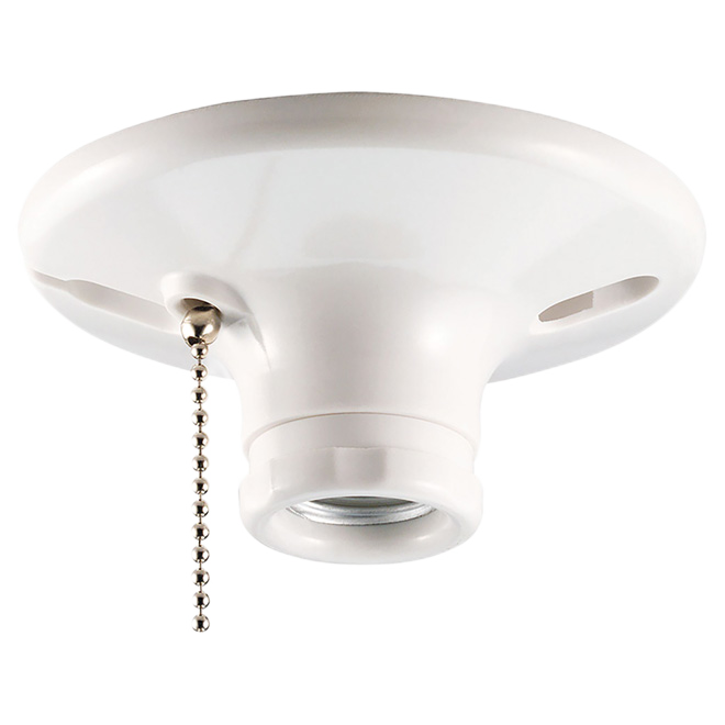 PULL CHAIN LAMPHOLDER PLASTIC WHITE 660Wx250VxSAC/1