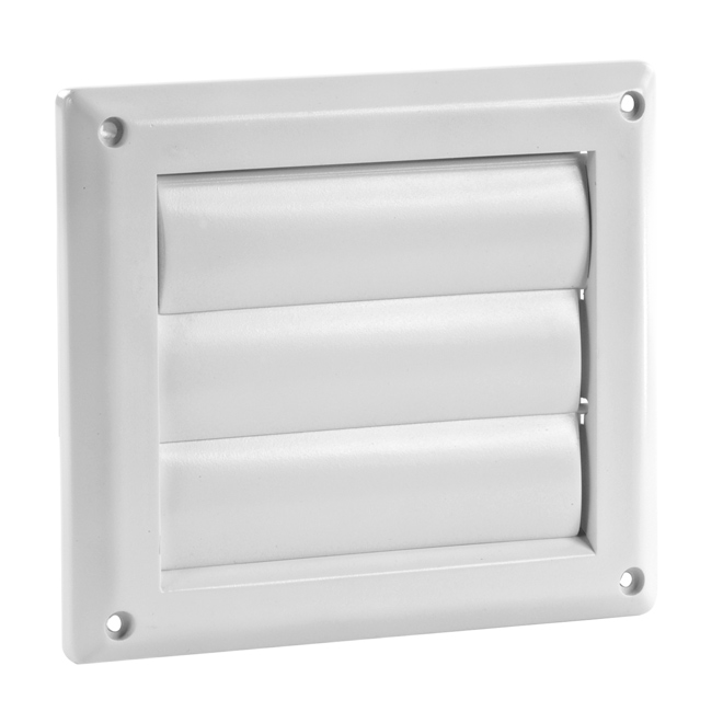 IMPERIAL LOUVERED/EXH CAP PLASTIC WHITE 3"