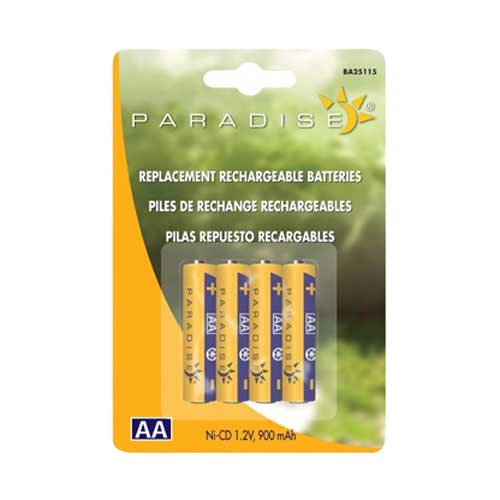 PARADISE AA RECHARG. BATTERY Ni-CD YELLOW PK4