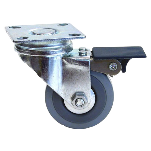 MADICO PLATE BRAKE SWIVEL CASTER RUBBER GREY 3"