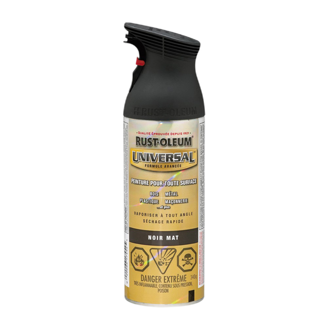 RUST-OLEUM ALL-SURFACE UNIVERSAL PAINT AEROSOL BLACK MATTE 340GR