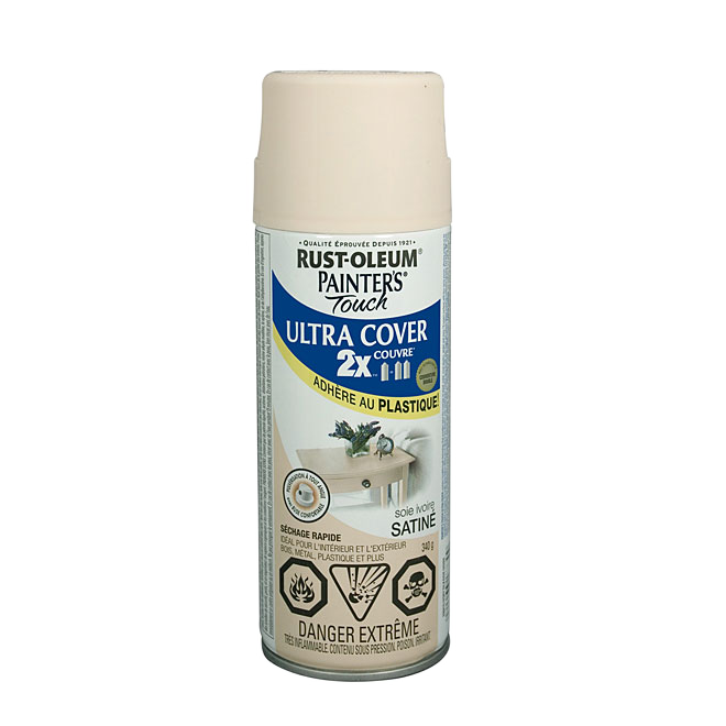 PAINTER'S TOUCH ULT.COVER 2X INT/EXT PAINT AERO.SATIN IVORY SILK 340GR