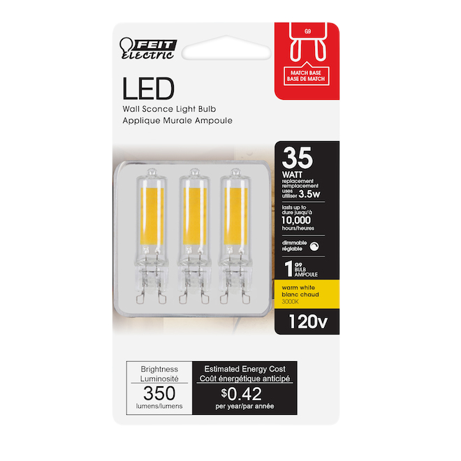 FEIT ELECTRIC 3000K LED T4 G9 DIMMER DAYLIGHT 35W 3PK 3000KW
