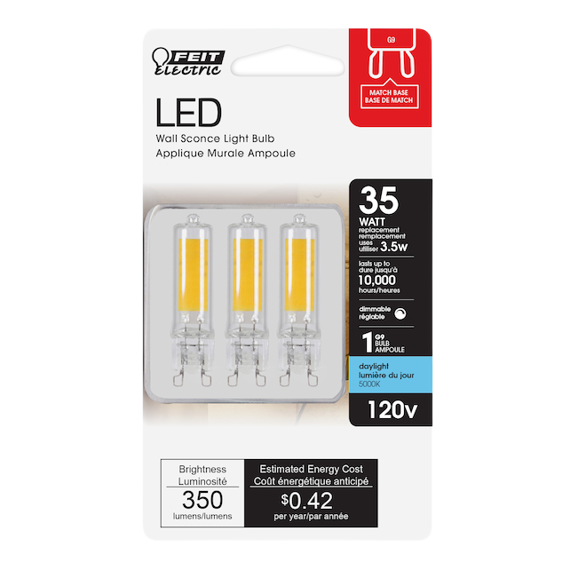 FEIT ELECTRIC 5000K LED T4 G9 DIMMER DAYLIGHT 35W 3PK 5000KW