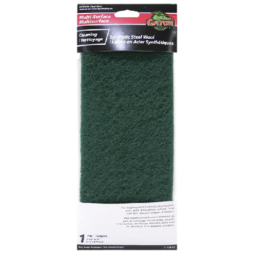 GATOR SYNTHETIC STRIPPING PAD STEEL WOOL GREEN 4 1/2x11"