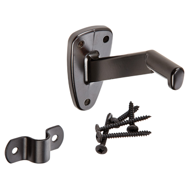 ONWARD HEAVY DUTY BRACKET HANDRAIL ALUMINUM BLACK 4.25x2.5x2"