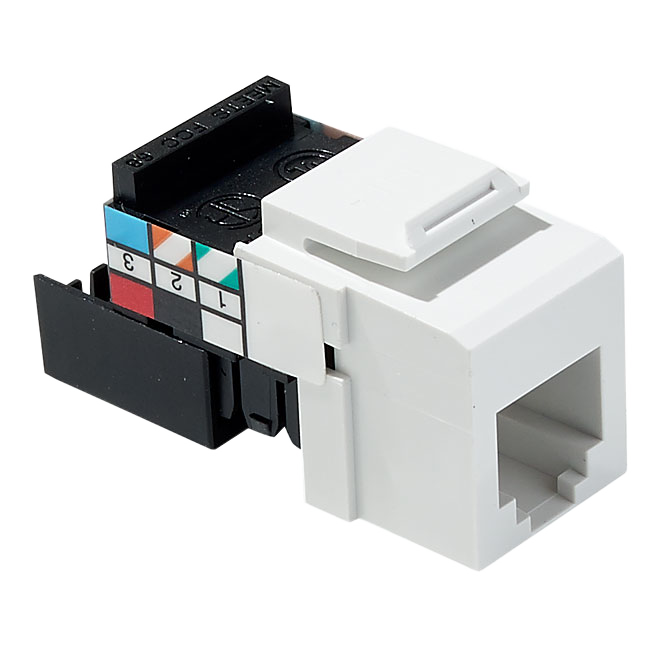 LEVITON QUICKPORT SNAP-IN-JACK WHITE GRADE.6