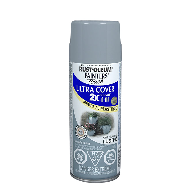 PAINTER'S TOUCH ULT.COVER 2X INT/EXT PAINT AERO.GLOSS WINTER GREY 340GR