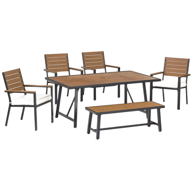 ALLEN + ROTH LEIGH DINING SET STEEL BLACK 6PC