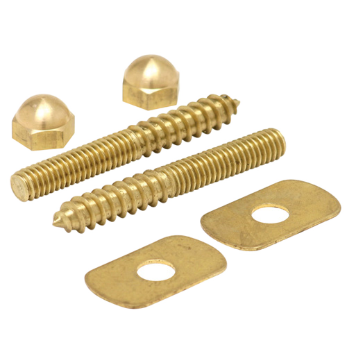 MASTER PLUMBER NUT/WASHERS CLOSET SCREWS BRASS BRASS 2PK