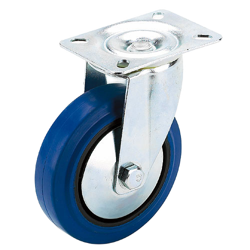 MADICO DYNAT.PLATE SWIVEL CASTER BLUE 5"