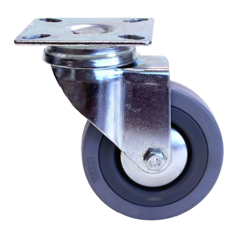 MADICO PLATE SWIVEL CASTER RUBBER GREY 3"