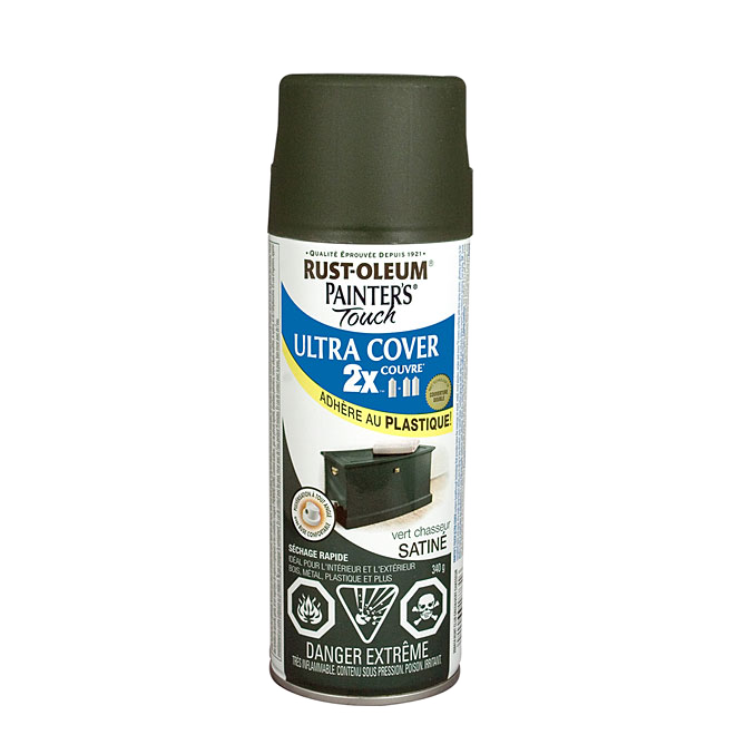 PAINTER'S TOUCH ULT.COVER 2X INT/EXT PAINT AERO.SATIN HUNTER GN 340GR