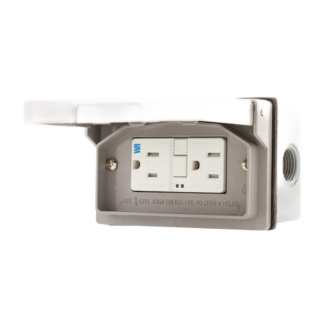 EATON HORIZONTAL RECEPTACLE/COVER GFCI TR NOBLE GREY 15AM 125V