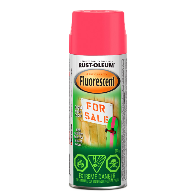 RUST-OLEUM FLUORESCENT PAINT AEROSL PINK 312GR