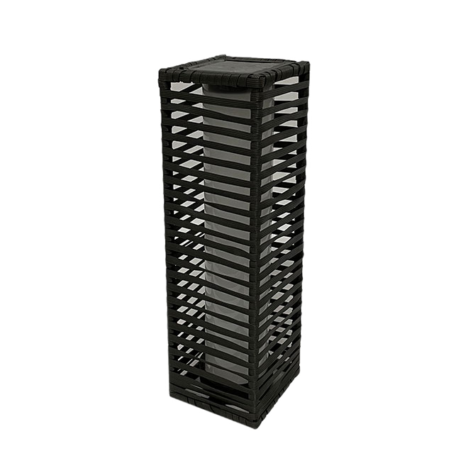 DANSON DECOR SOLAR OUTDOOR LANTERN METAL/WICKER WARM WHITE 18"