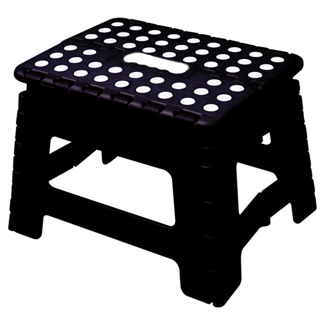 MLM FOLDING STEP STOOL PLASTIC BLACK 12.63x10x8.75"