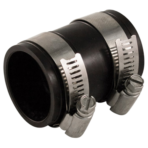 AQUA-DYNAMIC DRAIN COUPLING FLEXIBLE PVC BLACK 1 1/4"-1 1/2"