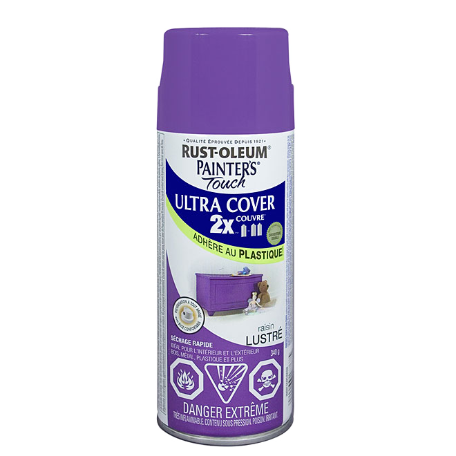 PAINTER'S TOUCH ULT.COVER 2X INT/EXT PAINT AEROSOL GLOSS GRAPE 340GR