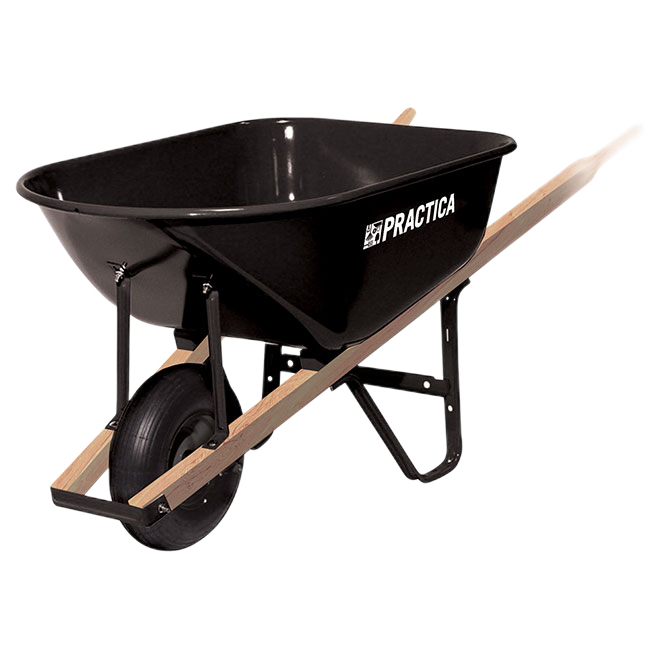 PRACTICA 3 PCES WHEELBARROW POLY/STEEL BLACK 6CFT