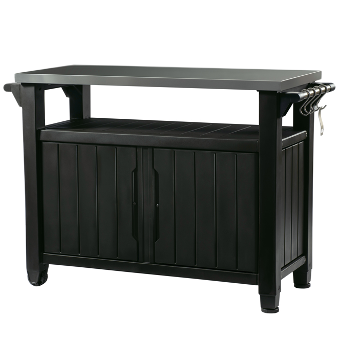 KETER BBQ TABLE OUTD.KITCHEN KART PLAS/ST.ST STEEL GREY 50.4"x20.3"x35.3"