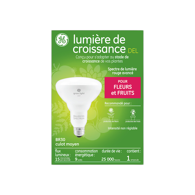 GE GROW BR30 GROW LIGHTBULB PLASTIC 9W