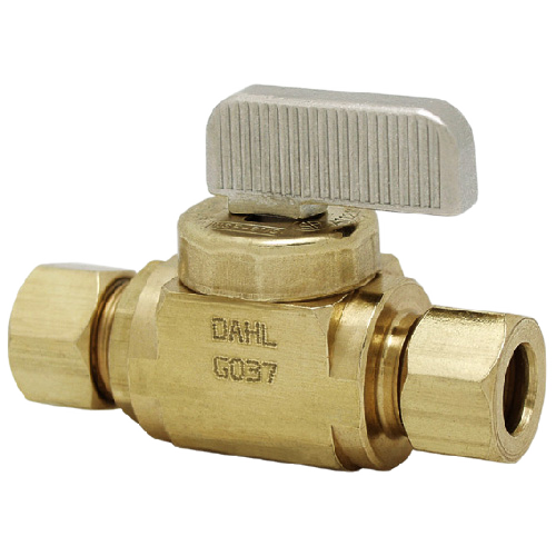 DAHL NO LEAD STOP VALVE STRGHT/COMP ROUGH BRASS 3/8x3/8"