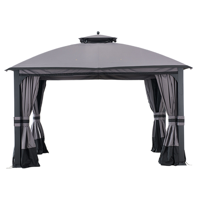 STYLE SELECTIONS GAZEBO BLACK/GREY 10'x12'