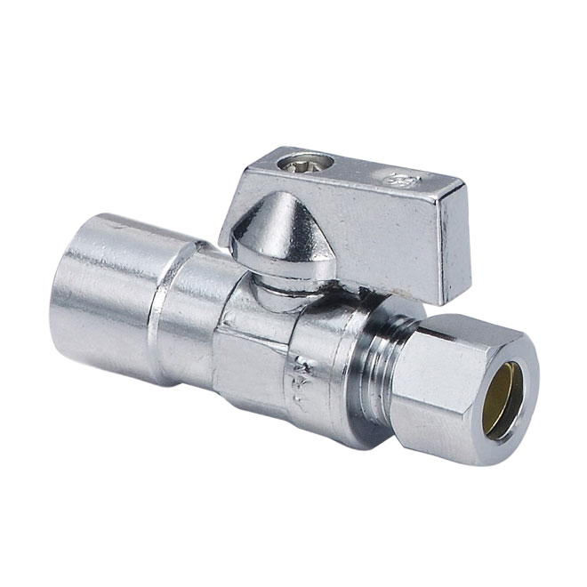 AQUA-DYNAMIC 1/4T STRGHT BALL VALVE BR. NO LEAD CHROME 1/2x3/8" OD