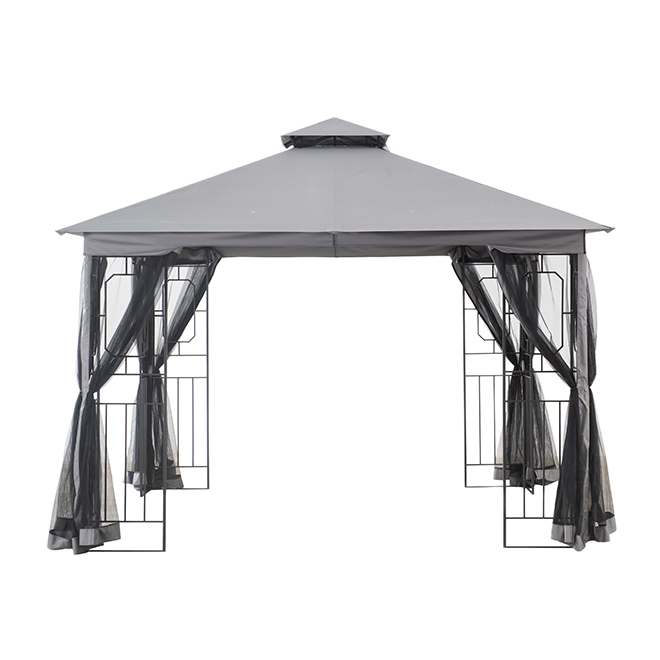 STYLE SELECTIONS SUN SHELTER STEEL/FABRIC BLACK/GREY 10'x10'