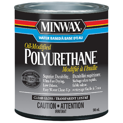 MINWAX LOW COV POLYURETHANE WATERBASED SEMI-GLOSS 946ML