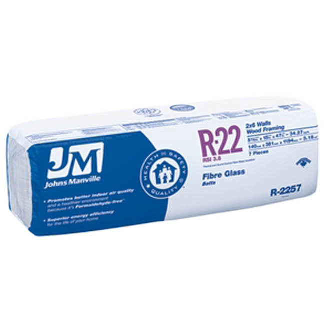 JOHNS MANVILLE 48.96 PC BATT INSULAT.R22 FIBERGLASS 15x47x5.5"