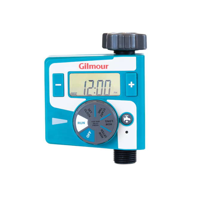 GILMOUR OUTLET ELECT WATER TIMER PLAST/METAL GREY/BLUE