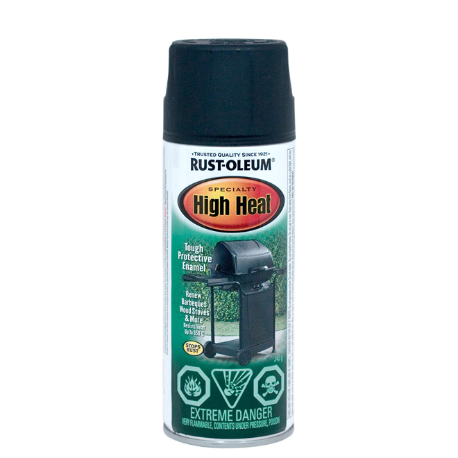 RUST-OLEUM HIGH HEAT HI-HEAT PAINT BLACK 340G