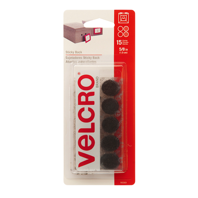 VELCRO VELCOINS A-ADHES.FASTENER VELCRO BLACK DIA.15MMXCR/15