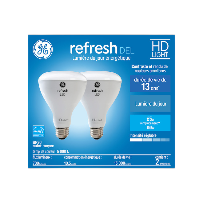 GE LED BULB BR30 10W FLD DAY 2PK