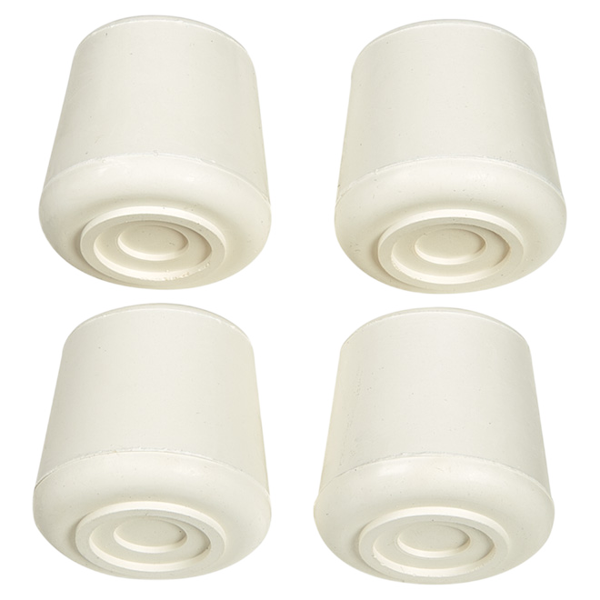 MADICO ROUND LEG TIP RUBBER WHITE 7/8"x4PK