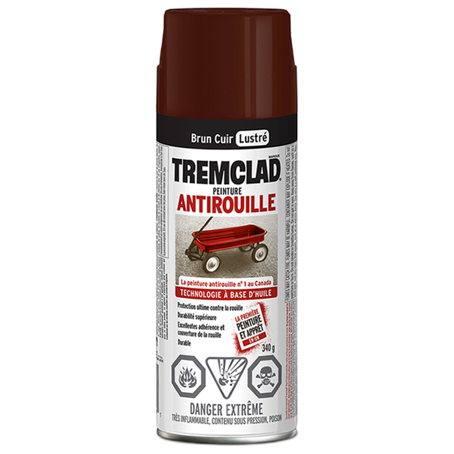 TREMCLAD FLAT FINISH RUST PAINT LEATH.BROWN 340GRxAEROSOL