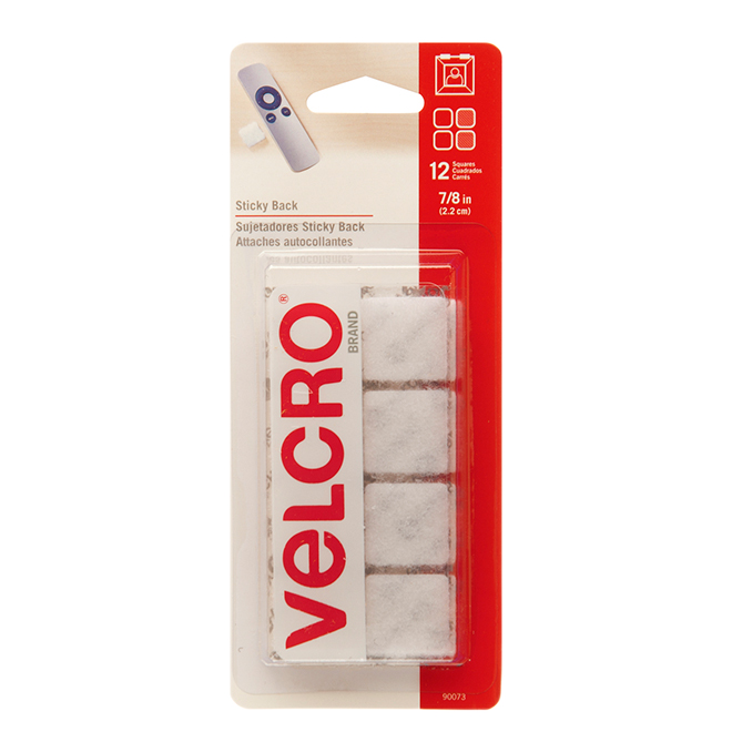 VELCRO SQUARE A-ADHES.FASTENER VELCRO WHITE 22MMx12CR