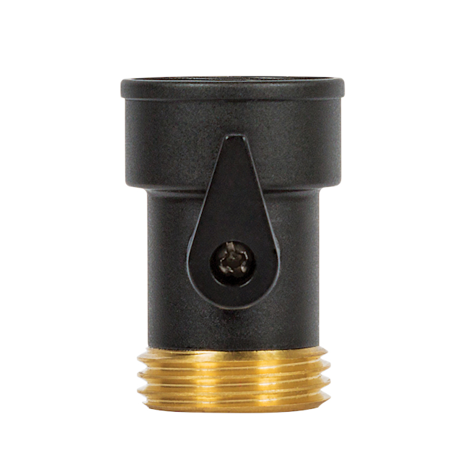 GILMOUR HEAVY-DUTY SHUT-OFF VALVE BRASS BLACK/GOLD