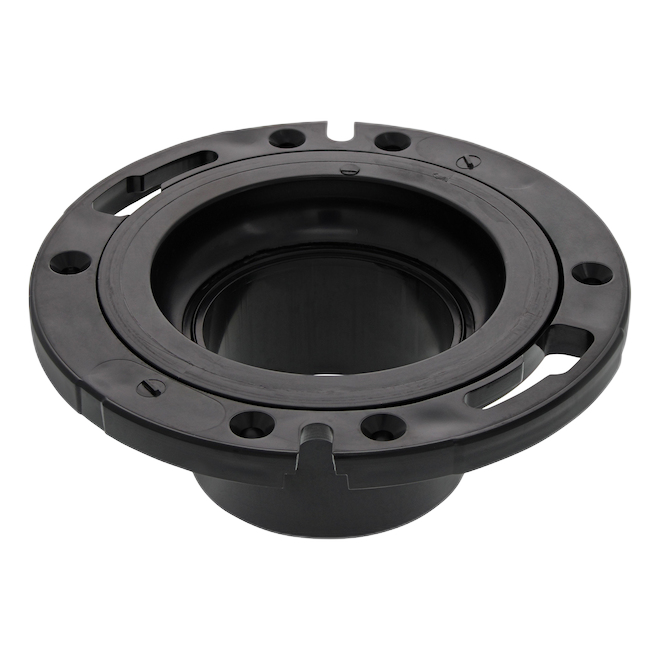 IPEX ADJUSTABLE CLOSET FLANGE ABS-DWV SPIG BLACK 4x3"