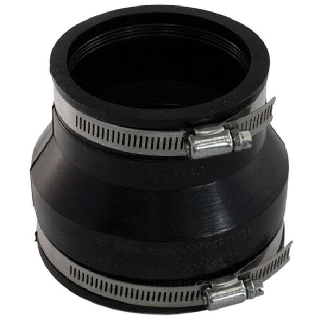 AQUA-DYNAMIC CI-PLASTIC COUPLING FLEXIBLE PVC BLACK 2x1 1/2"