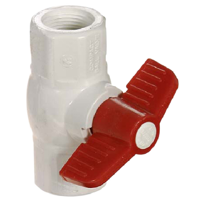 AQUA-DYNAMIC STRAIGHT/THD VALVE BALL PVC WHITE 1 1/4"