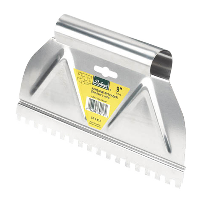 RICHARD NOTCHED ADHESIVE SPREADER STEEL 9"x1/4"TH