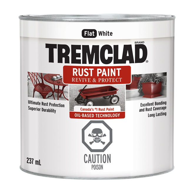 TREMCLAD FLAT FINISH RUST PAINT FLAT WHITE 237ML