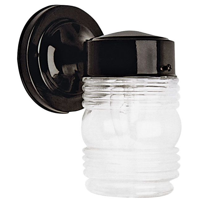 DOWNWARD OUTD. WALL LANTERN METAL/GLASS BLACK 6x6" 60W N/IN