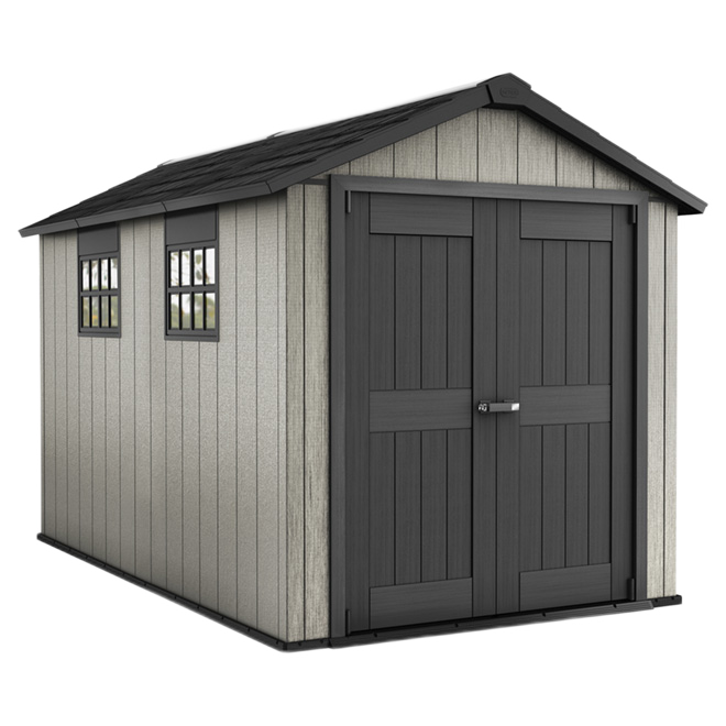 KETER OAKLAND GARDEN SHED PLASTIC GREY 7.5'x11'x95.2"