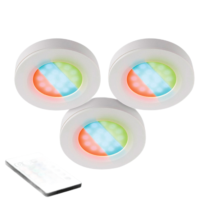 BAZZ UNDERCABINET LED PUCK MULTI LIGHT WHITE 6W 3/PK